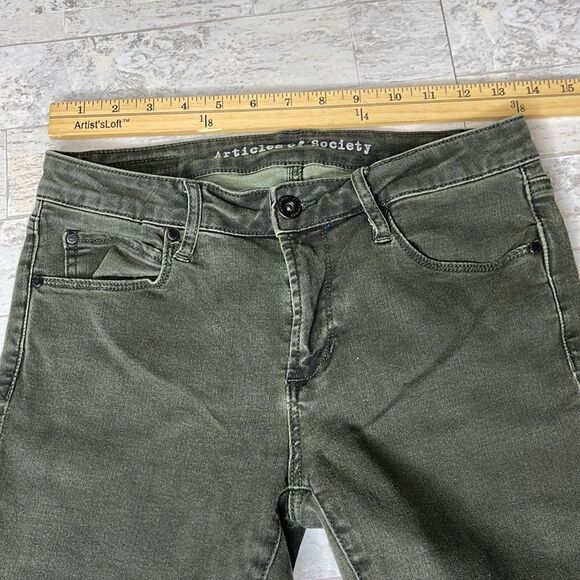 Articles Of Society Forest Green Skinny Jeans Size 27 - Picture 7 of 9